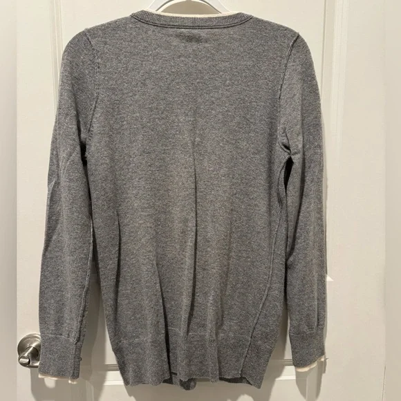 J Crew cardigan gray/cream EUC size M - Picture 2 of 5